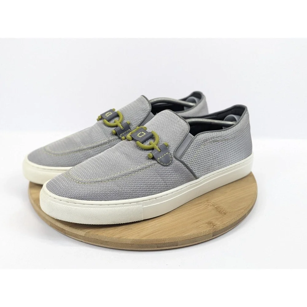 Mens 13 Donald Pliner Shoes Andor Bit‎ Sneakers Gray Green Slip On Loafer